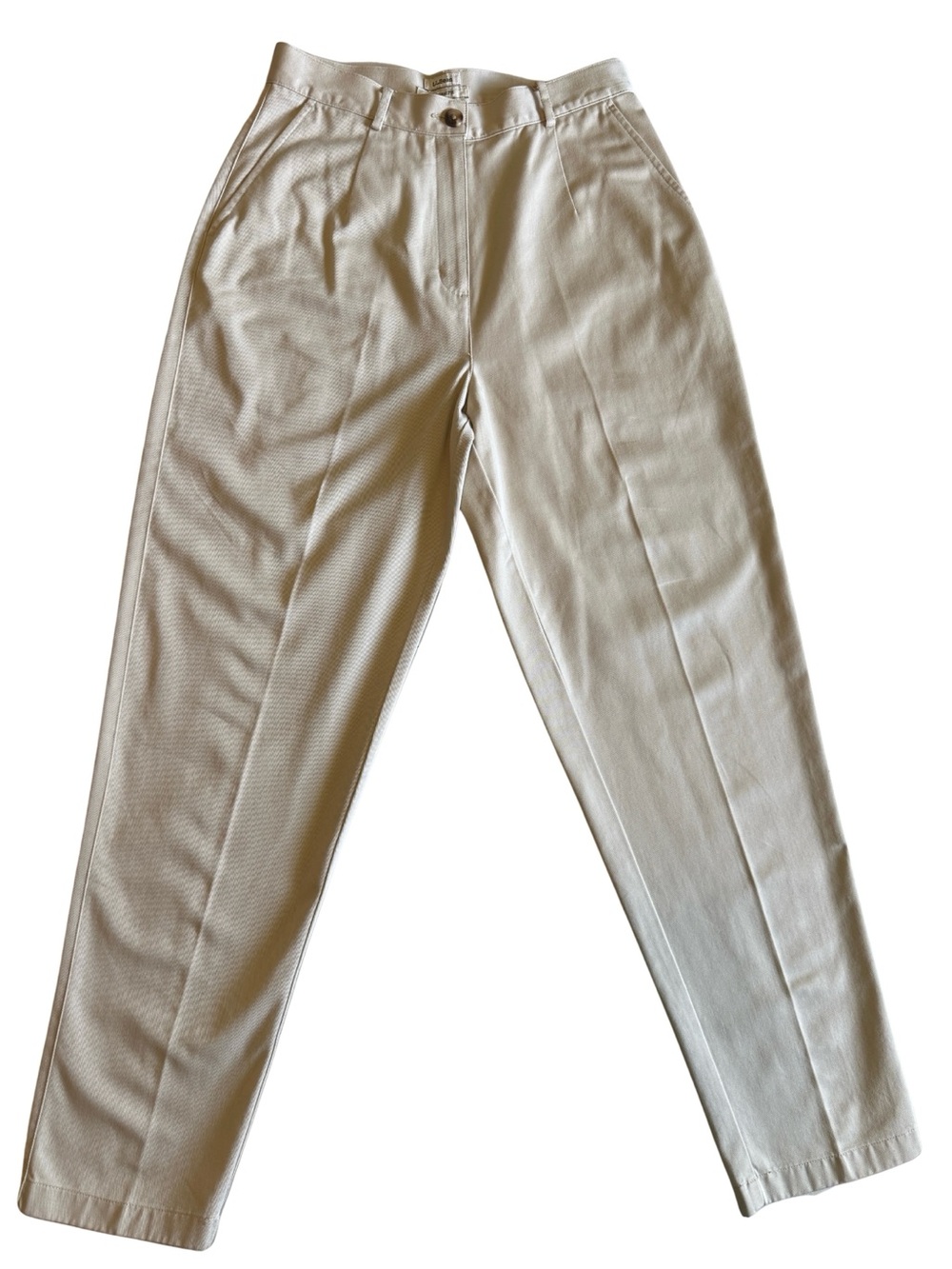 L.L. Bean Women's Sz 8 Original Fit Chino Pants Khaki High Rise Straight Tapered